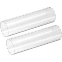 2Pcs Clear Rigid Acrylic Pipe, 36mm(1.42") ID x 40mm(1.57") OD 8" Round Polycarbonate Tube Plastic Tubing for Plumbing, Lighting, Aquarium, DIY Projec