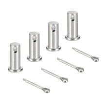 4Pcs M12x30mm Clevis Pins, 304 Stainless Steel Single Hole Flat Head Hitch Fastener Lock Systems with Cotter Pins for Furniture Installation Trailer L