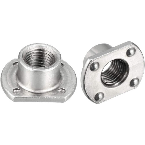 Weld Nuts,7/16-20 Tab Base Carbon Steel Machine Screw 4 Projection Silver 10Pcs