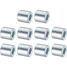 10 Pcs Galvanized Steel Spacer 1/4" Bore x 1/2" OD x 1/2" Length, Unthreaded Standoff Bushing Plain Finish, Round Metal Spacer Fits M12 Screws Bolts