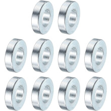10 Pcs Galvanized Steel Spacer 1/2" Bore x 1" OD x 1/4" Length, Unthreaded Standoff Bushing Plain Finish, Round Metal Spacer Fits M12 Screws Bolts