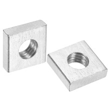 10Pcs M5x9mmx3mm Square Nuts, Carbon Steel Zinc Plated Coarse Thread Square Nuts Fasteners for Home Repairs and Professional Engineering, Silver