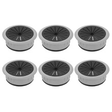 6 Pcs Desk Grommet, 1.97 Inch 50mm Desk Cable Hole Covers, Wire Hole Insert for Home Office Table Cabinet Cord Organizer, Gray