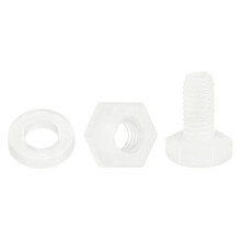 300 Pcs/100 Sets Nylon Hex Bolts, M3 x 6mm Plastic Full Threaded Hex Head Screws Bolts and Nuts with Flat Washers for Machinery Electronics Industrial