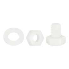 150 Pcs/50 Sets Nylon Hex Bolts, M6 x 8mm Plastic Full Threaded Hex Head Screws Bolts and Nuts with Flat Washers for Machinery Electronics Industrial