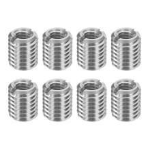 8Pcs Threaded Insert, Stainless Steel M6-1 Female to M10-1.5 Male Repair Nut 12mm Long Thread Adapters Sleeve Reducing Nut Thread Repair Screw for Har