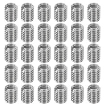 30Pcs Threaded Insert, Stainless Steel M6-1 Female to M8-1.25 Male Repair Nut 10mm Long Thread Adapters Sleeve Reducing Nut Thread Repair Screw for Ha