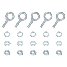 5 Pack M10 Galvanized Carbon Steel Eye Bolts, 3/8" x 1.38" Lifting Ring Eye Bolt with Nuts and Washers Heavy Duty Screw Eye Bolts Kit for Tie Down Str