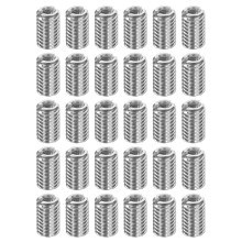 30Pcs Threaded Insert, Stainless Steel M3-0.5 Female to M6-1 Male Repair Nut 10mm Long Thread Adapters Sleeve Reducing Nut Thread Repair Screw for Har