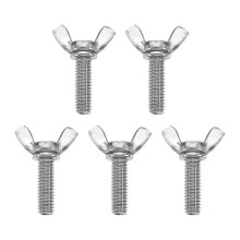 5Pcs 5/16-18" x 1" Wing Butterfly Screw Bolts, 304 Stainless Steel Machine Fastener, Thumb Hand Screws for Electronic Equipment, Silver Tone
