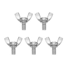 5Pcs 1/4-20" x 3/8" Wing Butterfly Screw Bolts, 304 Stainless Steel Machine Fastener, Thumb Hand Screws for Electronic Equipment, Silver Tone