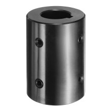 Shaft Coupling, 1" Bore 2" OD 3" Length Black Oxide Plated ASTM1045 Steel Rigid Coupling for 3D Printers Motor Wheel(4 Set Screws)
