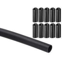 16.4 ft 2:1 Ratio Heat Shrink Tubing, 0.28" ID Wire Heat Shrink Tube with End Cap, Waterproof Tubing Adhesive Shrinkable Wire Wrap Tube for Cable Seal