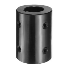 Shaft Coupling, 1-1/8" Bore 2-1/8" OD 3" Length Black Oxide Plated ASTM1045 Steel Rigid Coupling for 3D Printers Motor Wheel(4 Set Screws)