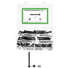 25 Set Carriage Bolts and Nuts Kit, 1/4"-20x2-1/2 Stainless Steel 304 Round Head Square Neck Carriage Bolts Screws and Hex Nuts and Flat Washers - Bla