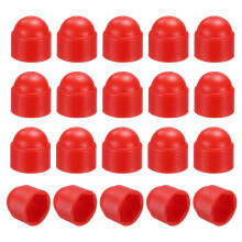 20Pcs Hex Nut Cover, M12x18x23mm Plastic Dome Nut Protection Cap Hex Screws Bolt Covers for Indoor Outdoor Furniture Automotive Bolts Decoration, Red