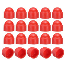 20Pcs Hex Nut Cover, M8x13x15mm Plastic Dome Nut Protection Cap Hex Screws Bolt Covers for Indoor Outdoor Furniture Automotive Bolts Decoration, Red