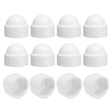 12Pcs Hex Nut Cover, M8x14x15mm Plastic Dome Nut Protection Cap Hex Screws Bolt Covers for Indoor Outdoor Furniture Automotive Bolts Decoration, White