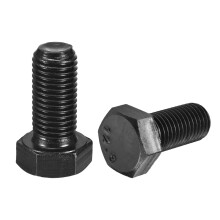 2Pcs M16-2 x 35mm Left Hand Hex Head Bolt, Black Oxide Carbon Steel Reverse Fully Threaded Fastener Screws Bolts for Machinery, Automobiles and Constr