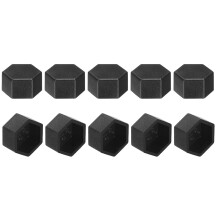 10Pcs Hex Nut Cover, M8x13x9mm Plastic Nut Protection Cap Hex Screws Bolt Covers for Indoor Outdoor Furniture Automotive Bolts Decoration, Black