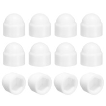12Pcs Hex Nut Cover, M4x7x9mm Plastic Dome Nut Protection Cap Hex Screws Bolt Covers for Indoor Outdoor Furniture Automotive Bolts Decoration, White
