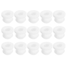 15Pcs Rubber Grommets 9.5mm Drill Hole, 6.5mm ID Hole Top Hat Grommet White Silicone Rubber Hole Plug Gasket for Wiring, Automotive