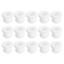 15Pcs Rubber Grommets 9mm Drill Hole, 6.2mm ID Hole Top Hat Grommet White Silicone Rubber Hole Plug Gasket for Wiring, Automotive