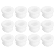 12Pcs Rubber Grommets 12mm Drill Hole, 9mm ID Hole Top Hat Grommet White Silicone Rubber Hole Plug Gasket for Wiring, Automotive