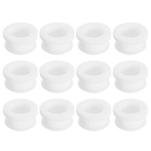 12Pcs Rubber Grommets 16mm Drill Hole, 12mm ID Hole Top Hat Grommet White Silicone Rubber Hole Plug Gasket for Wiring, Automotive
