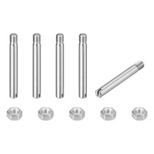 5Pcs Slotted Cylindrical Pin, M3 x 25mm 304 Stainless Steel Dowel External Thread Locating Pin Slotted Screw with Nut for Cabinet Furniture Installati