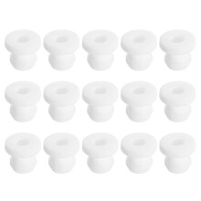 15Pcs Rubber Grommets 6.5mm Drill Hole, 4mm ID Hole Top Hat Grommet White Silicone Rubber Hole Plug Gasket for Wiring, Automotive