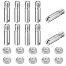 10Pcs Slotted Cylindrical Pin, M4 x 16mm 304 Stainless Steel Dowel External Thread Locating Pin Slotted Screw with Nut for Cabinet Furniture Installat
