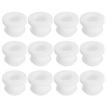 12Pcs Rubber Grommets 10.5mm Drill Hole, 7.5mm ID Hole Top Hat Grommet White Silicone Rubber Hole Plug Gasket for Wiring, Automotive