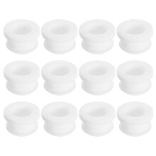 12Pcs Rubber Grommets 15mm Drill Hole, 11mm ID Hole Top Hat Grommet White Silicone Rubber Hole Plug Gasket for Wiring, Automotive