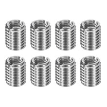 8Pcs Threaded Insert, Stainless Steel M8-1.25 Female to M12-1.75 Male Repair Nut 15mm Long Thread Adapters Sleeve Reducing Nut Thread Repair Screw for