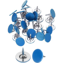 30Pcs Push Pins, 11mmx13mm Round Flat Head Decorative Thumb Tacks Upholstery Tacks for Cork Board Office Wall Hangings, Blue