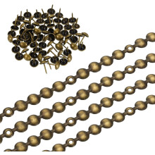 Upholstery Nailhead Trim, 8 Meters Glossy Upholstery Tacks Strips, Decorative Nail Trims with Nails for Sofa Headboard, Chair DIY Furniture Accessory