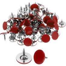 120Pcs Push Pins, 11mmx13mm Round Flat Head Decorative Thumb Tacks Upholstery Tacks for Cork Board Office Wall Hangings, Red