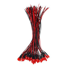 50pcs 5mm LED Diode Lights, Single Flash Red Light DC 12V Pre-Wired Small Emitting LED Light High Brightness
