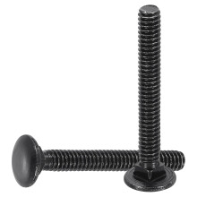 50Pcs 1/4"-20x3 Carbon Steel Round Head Square Neck Screws Bolt Screw for Fastening Accessories - Black