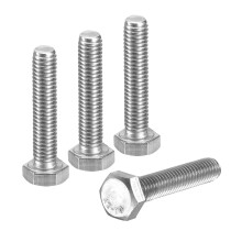 4Pcs M6-1 x 30mm Left Hand Hex Head Bolt, 304 Stainless Steel Reverse Fully Threaded Fastener Screws Bolts for Machinery, Automobiles and Construction