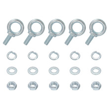 5 Pack M10 Galvanized Carbon Steel Eye Bolts, 3/8" x 0.98" Lifting Ring Eye Bolt with Nuts and Washers Heavy Duty Screw Eye Bolts Kit for Tie Down Str