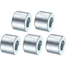 5 Pcs Galvanized Steel Spacer 3/8" Bore x 3/4" OD x 9/16" Length, Unthreaded Standoff Bushing Plain Finish, Round Metal Spacer Fits M12 Screws Bolts