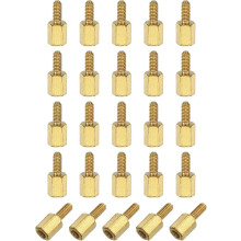 25Pcs Male to Female Thread Spacer Screws, M2.5 x 6mm + 6mm Brass Hex Standoff Screws PCB Motherboard for Drone Quadcopter, Computer and Circuit Board