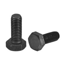 2Pcs M8-1.25 x 20mm Left Hand Hex Head Bolt, Black Oxide Carbon Steel Reverse Fully Threaded Fastener Screws Bolts for Machinery, Automobiles and Cons