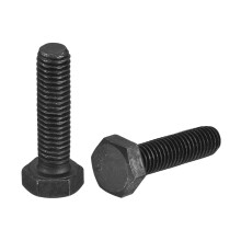 2Pcs M8-1.25 x 30mm Left Hand Hex Head Bolt, Black Oxide Carbon Steel Reverse Fully Threaded Fastener Screws Bolts for Machinery, Automobiles and Cons