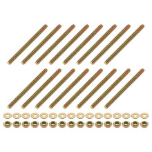16Pcs Fully Threaded Rod, 1/4" UNC x 3-1/4" Length Zinc-Plated Carbon Steel Fully Threaded Studs with Nuts and Washers for Clamps, Hangers and U-Bolts