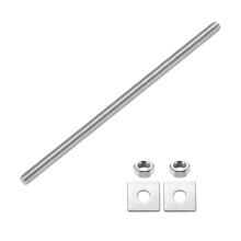 Fully Threaded Rod, M14 x 250mm 304 Stainless Steel Fully Threaded Studs with Nuts and Washers for Clamps, Hangers and U-Bolts, Silver