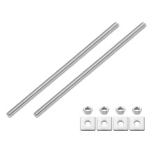 2Pcs Fully Threaded Rod, M8 x 150mm 304 Stainless Steel Fully Threaded Studs with Nuts and Washers for Clamps, Hangers and U-Bolts, Silver