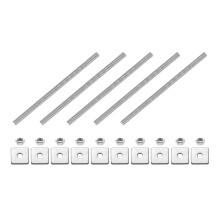 5Pcs Fully Threaded Rod, M5 x 120mm 304 Stainless Steel Fully Threaded Studs with Nuts and Washers for Clamps, Hangers and U-Bolts, Silver